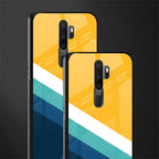 yellow white blue pattern stripes glass case for oppo a9 2020 image-2