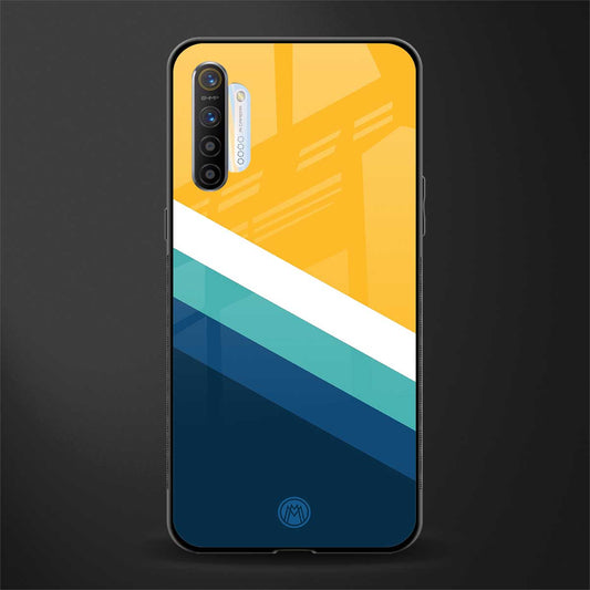 yellow white blue pattern stripes glass case for realme x2 image