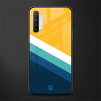 yellow white blue pattern stripes glass case for realme xt image