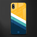 yellow white blue pattern stripes glass case for vivo y91i image