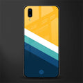 yellow white blue pattern stripes glass case for vivo v11 pro image