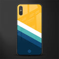 yellow white blue pattern stripes glass case for redmi 9i image
