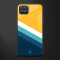 yellow white blue pattern stripes glass case for oppo f17 image
