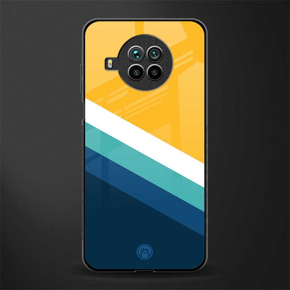 yellow white blue pattern stripes glass case for mi 10i image