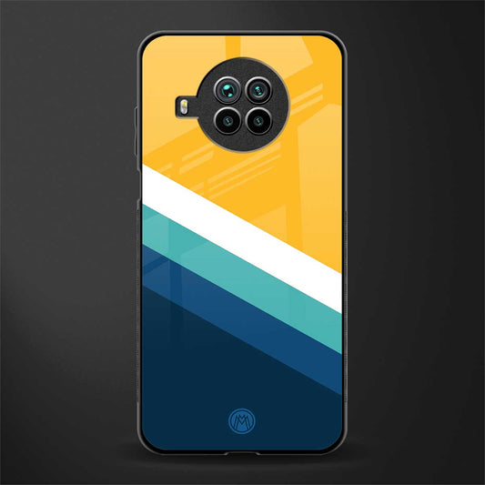 yellow white blue pattern stripes glass case for mi 10i image