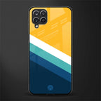 yellow white blue pattern stripes glass case for samsung galaxy a12 image