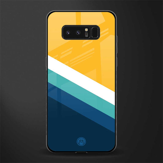 yellow white blue pattern stripes glass case for samsung galaxy note 8 image