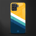 yellow white blue pattern stripes glass case for oppo f19 pro image
