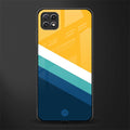 yellow white blue pattern stripes glass case for samsung galaxy a22 5g image