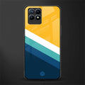 yellow white blue pattern stripes glass case for realme 8i image