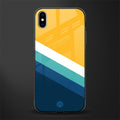 yellow white blue pattern stripes glass case for iphone xs max image