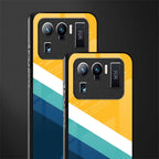 yellow white blue pattern stripes glass case for mi 11 ultra 5g image-2