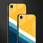 yellow white blue pattern stripes glass case for iphone xr image-2