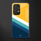 yellow white blue pattern stripes back phone cover | glass case for samsung galaxy a53 5g