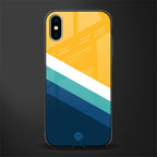 yellow white blue pattern stripes glass case for iphone xs image