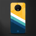 yellow white blue pattern stripes glass case for oneplus 7t image