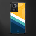 yellow white blue pattern stripes back phone cover | glass case for oneplus 10r 5g