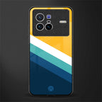 yellow white blue pattern stripes glass case for vivo x80 image