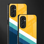 yellow white blue pattern stripes back phone cover | glass case for samsung galaxy a14 5g