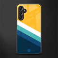 yellow white blue pattern stripes back phone cover | glass case for samsun galaxy a24 4g