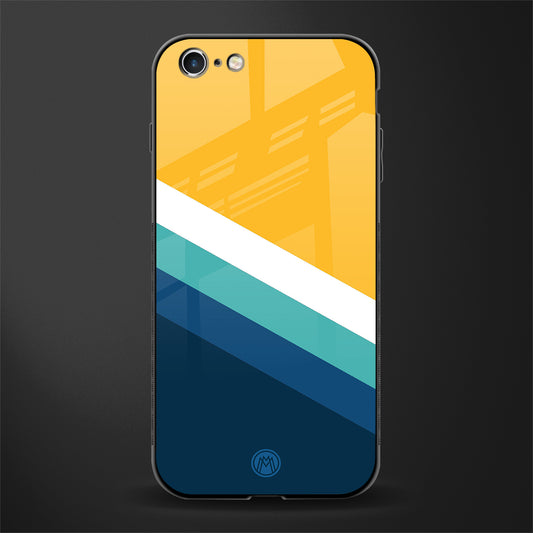 yellow white blue pattern stripes glass case for iphone 6 image