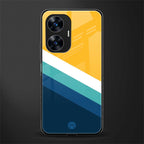 yellow white blue pattern stripes back phone cover | glass case for realme c55
