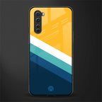yellow white blue pattern stripes glass case for oneplus nord ac2001 image