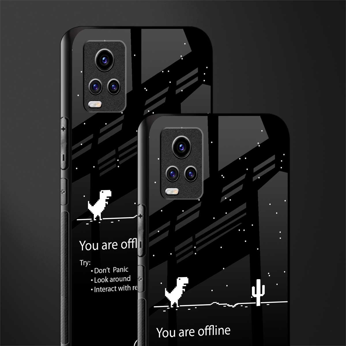 you are offline back phone cover | glass case for vivo y73