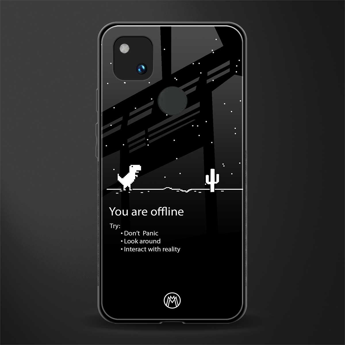 you are offline back phone cover | glass case for google pixel 4a 4g