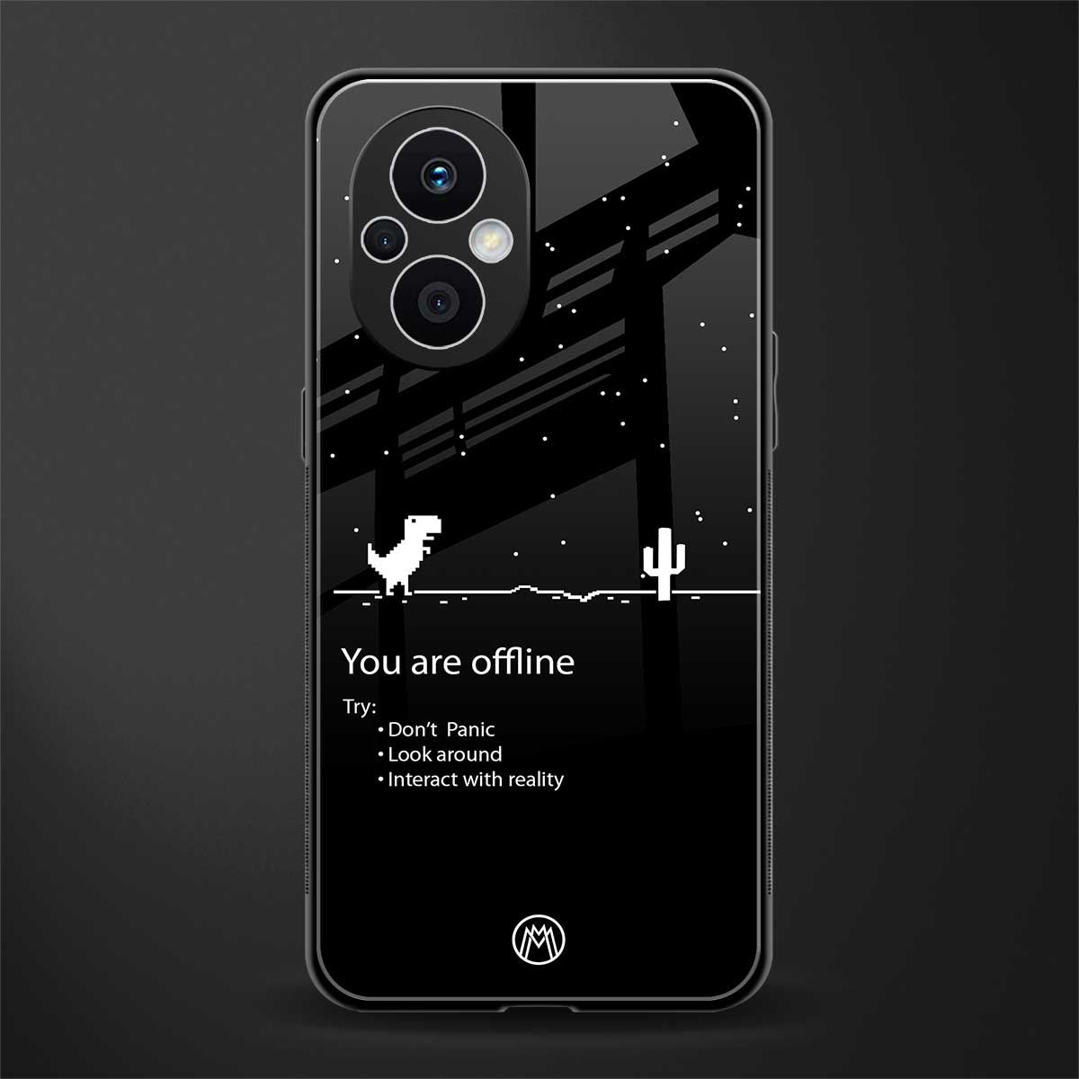 you are offline back phone cover | glass case for oppo f21 pro 5g