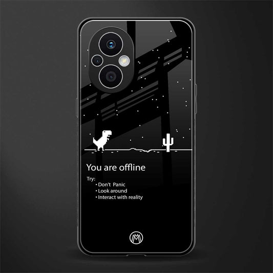 you are offline back phone cover | glass case for oppo f21 pro 5g