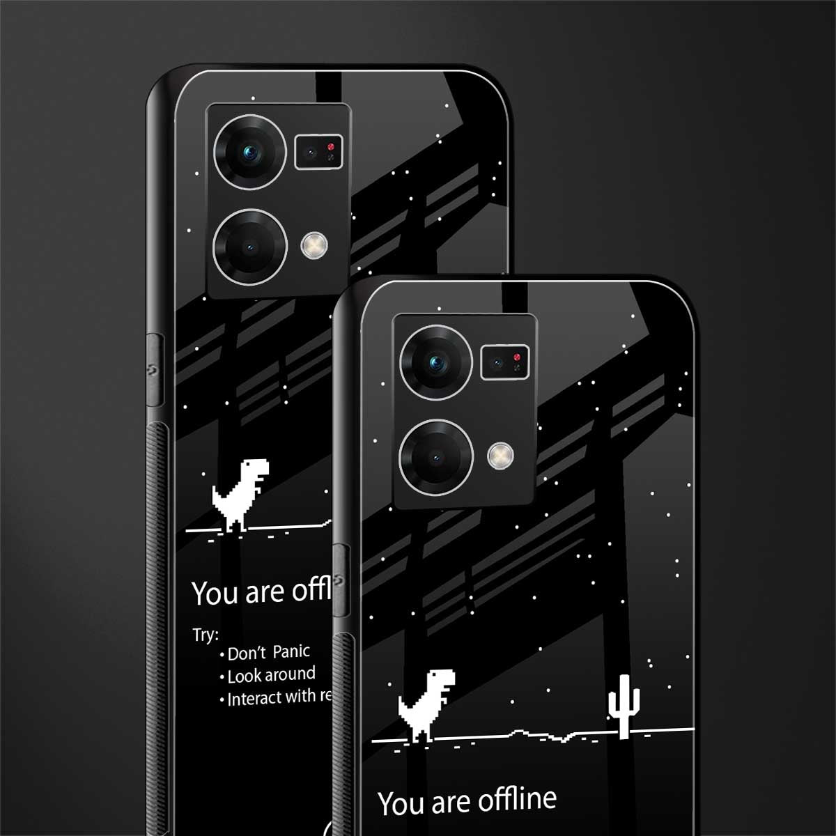 you are offline back phone cover | glass case for oppo f21 pro 4g