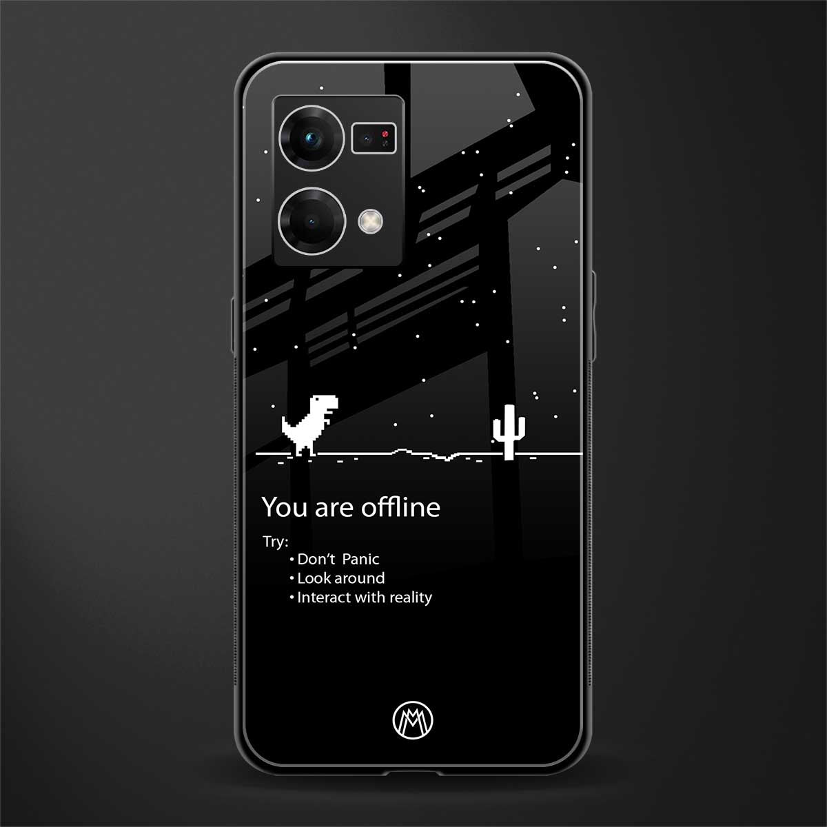 you are offline back phone cover | glass case for oppo f21 pro 4g
