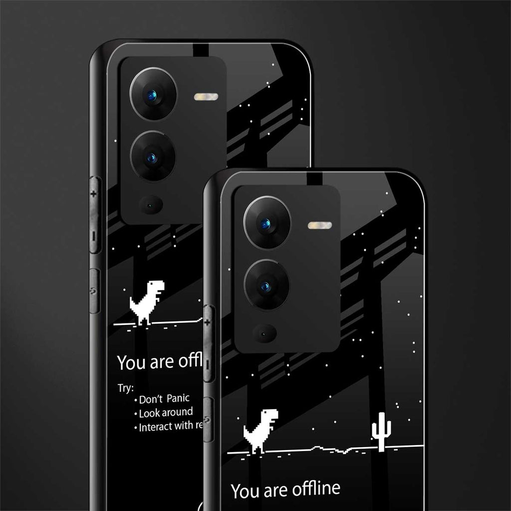 you are offline back phone cover | glass case for vivo v25 pro 5g
