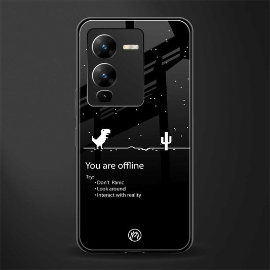 you are offline back phone cover | glass case for vivo v25 pro 5g