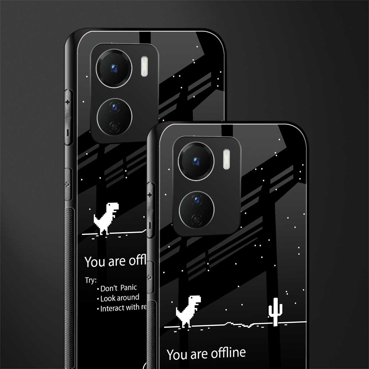 you are offline back phone cover | glass case for vivo y16