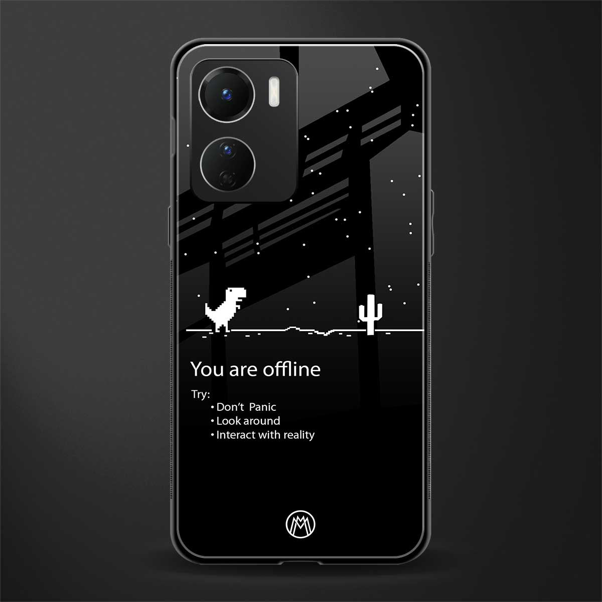 you are offline back phone cover | glass case for vivo y16