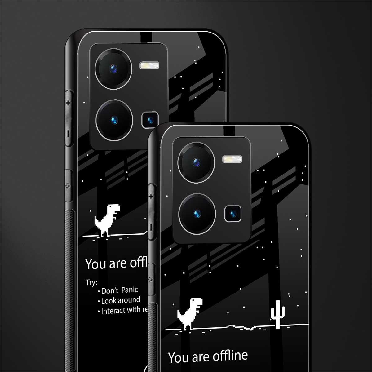 you are offline back phone cover | glass case for vivo y35 4g
