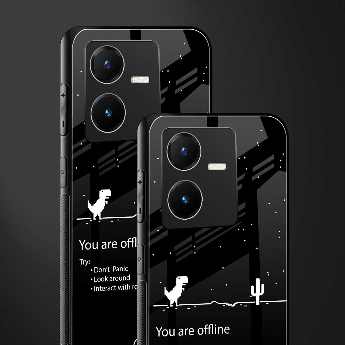 you are offline back phone cover | glass case for vivo y22