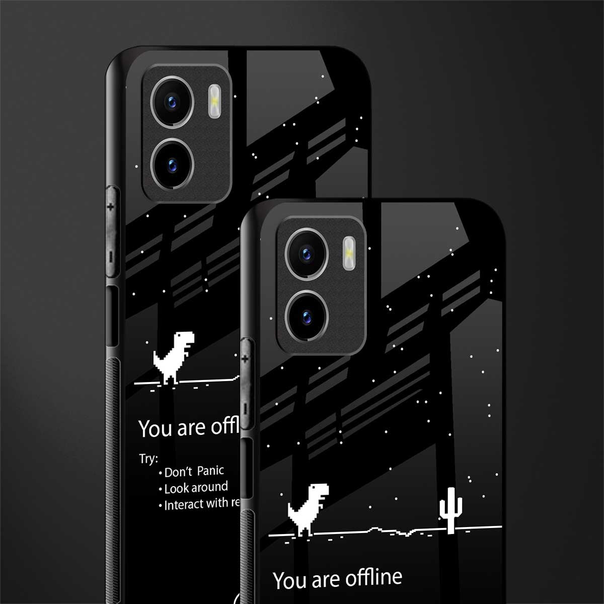you are offline back phone cover | glass case for vivo y72