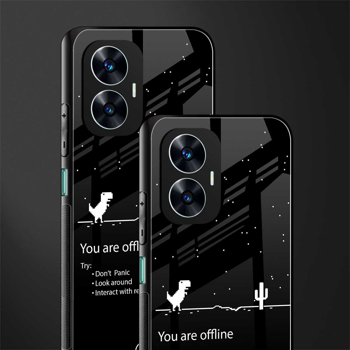 you are offline back phone cover | glass case for realme c55