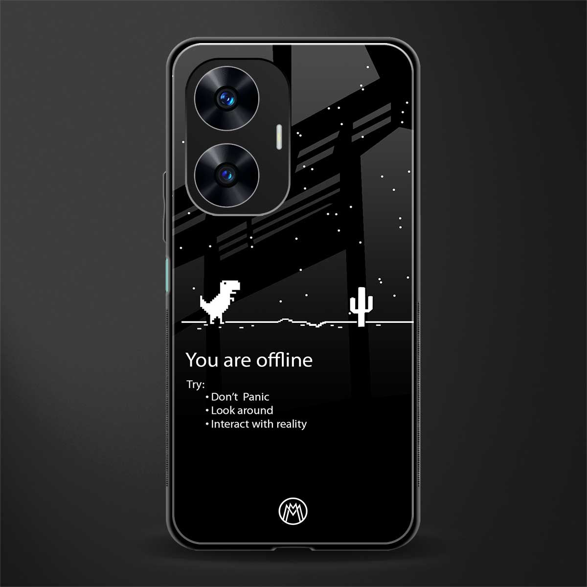 you are offline back phone cover | glass case for realme c55