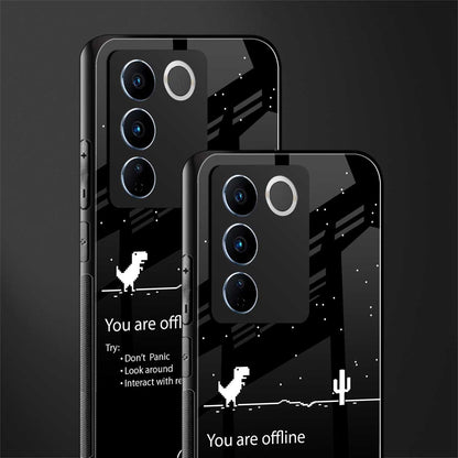 you are offline back phone cover | glass case for vivo v27 pro 5g