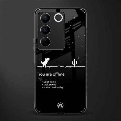 you are offline back phone cover | glass case for vivo v27 pro 5g