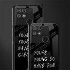 you are young back phone cover | glass case for realme narzo 50a