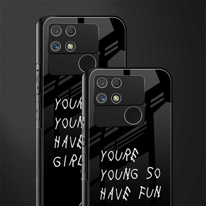 you are young back phone cover | glass case for realme narzo 50a