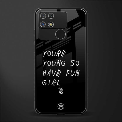 you are young back phone cover | glass case for realme narzo 50a