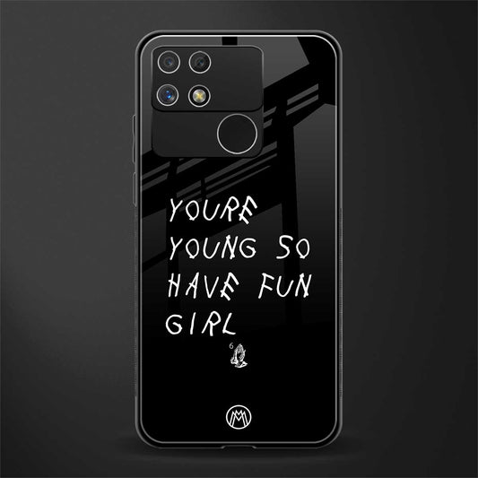 you are young back phone cover | glass case for realme narzo 50a