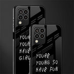 you are young back phone cover | glass case for samsung galaxy m33 5g