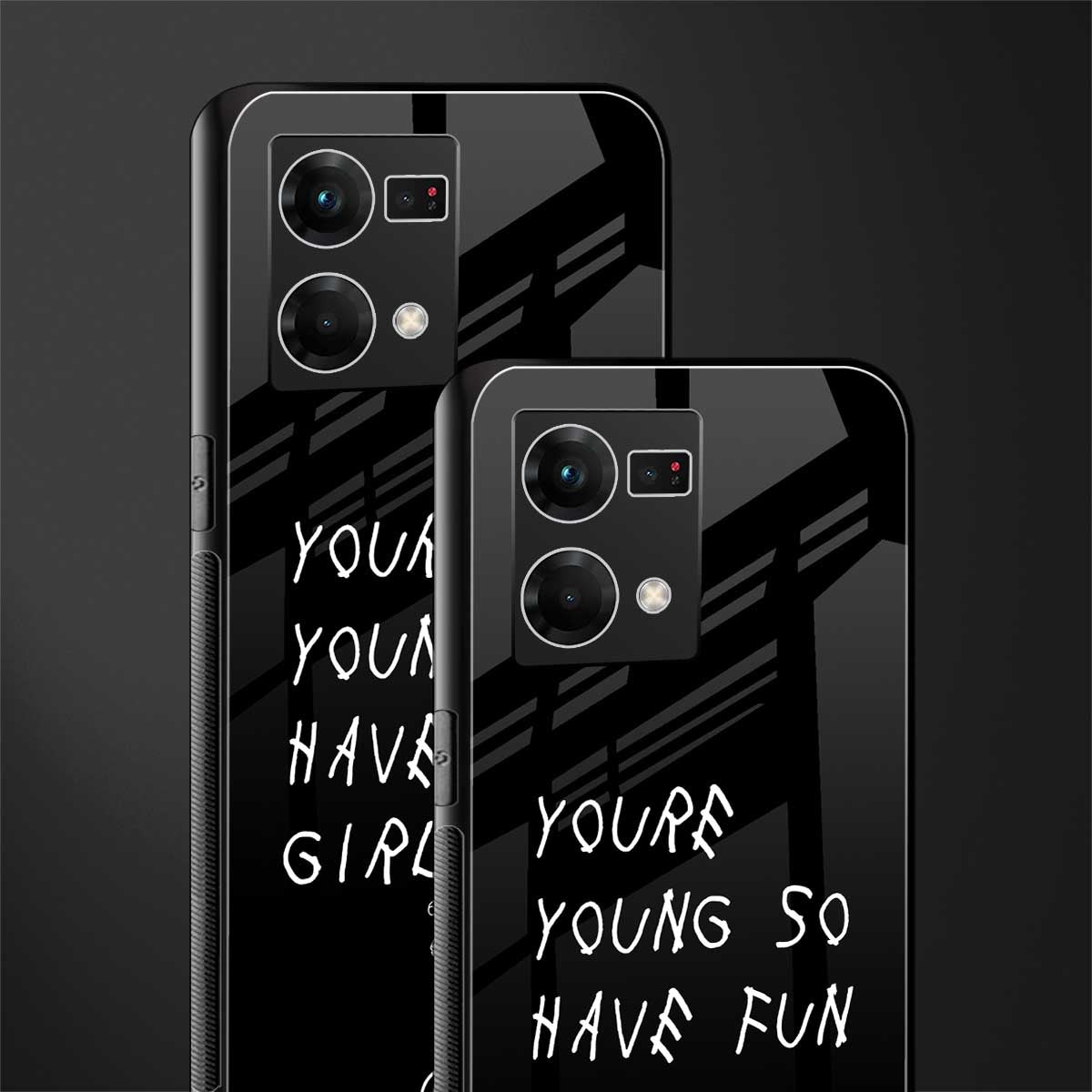 you are young back phone cover | glass case for oppo f21 pro 4g
